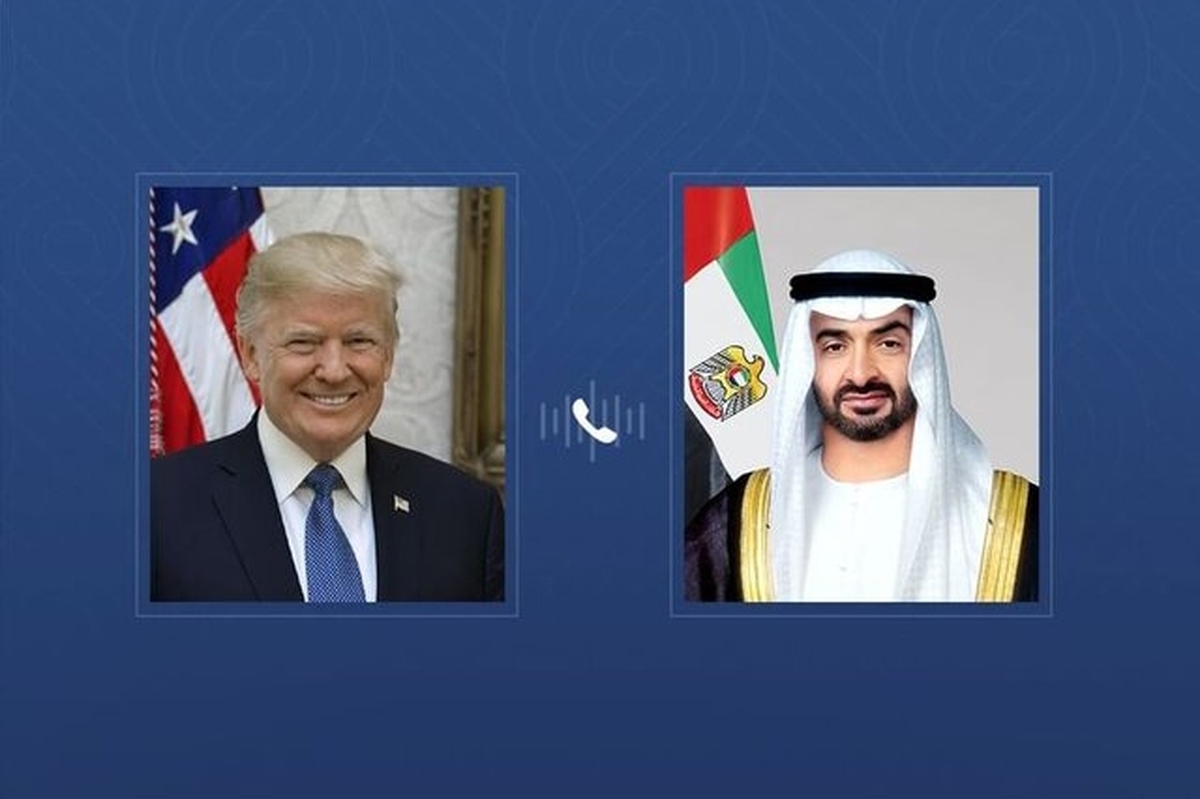 گفت&zwnj;وگوی تلفنی رئیس امارات با دونالد ترامپ درباره تحولات منطقه