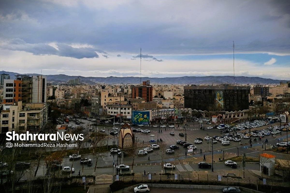 پیش&zwnj;بینی هواشناسی خراسان رضوی امروز (یکشنبه، ۳ اسفند ۱۴۰۴) | تداوم هوای ناسالم تا دوشنبه و ورود سامانه بارشی پراکنده از چهارشنبه