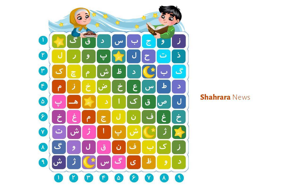 سرگرمی درباره ماه رمضان | جدول حروف پراکنده