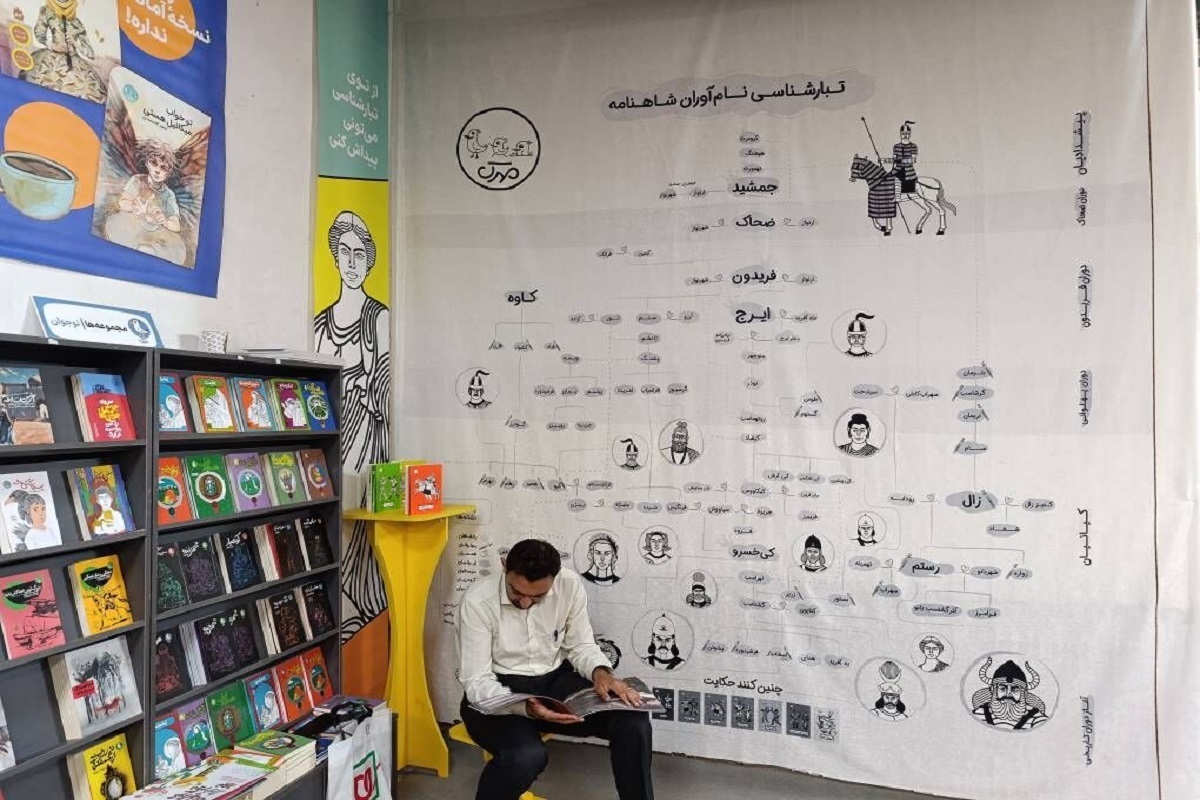 غرفه‌ای در بخش ناشران کودک و نوجوان نمایشگاه کتاب تهران از پرده «تبارشناسی نام‌آوران شاهنامه» رونمایی کرد.