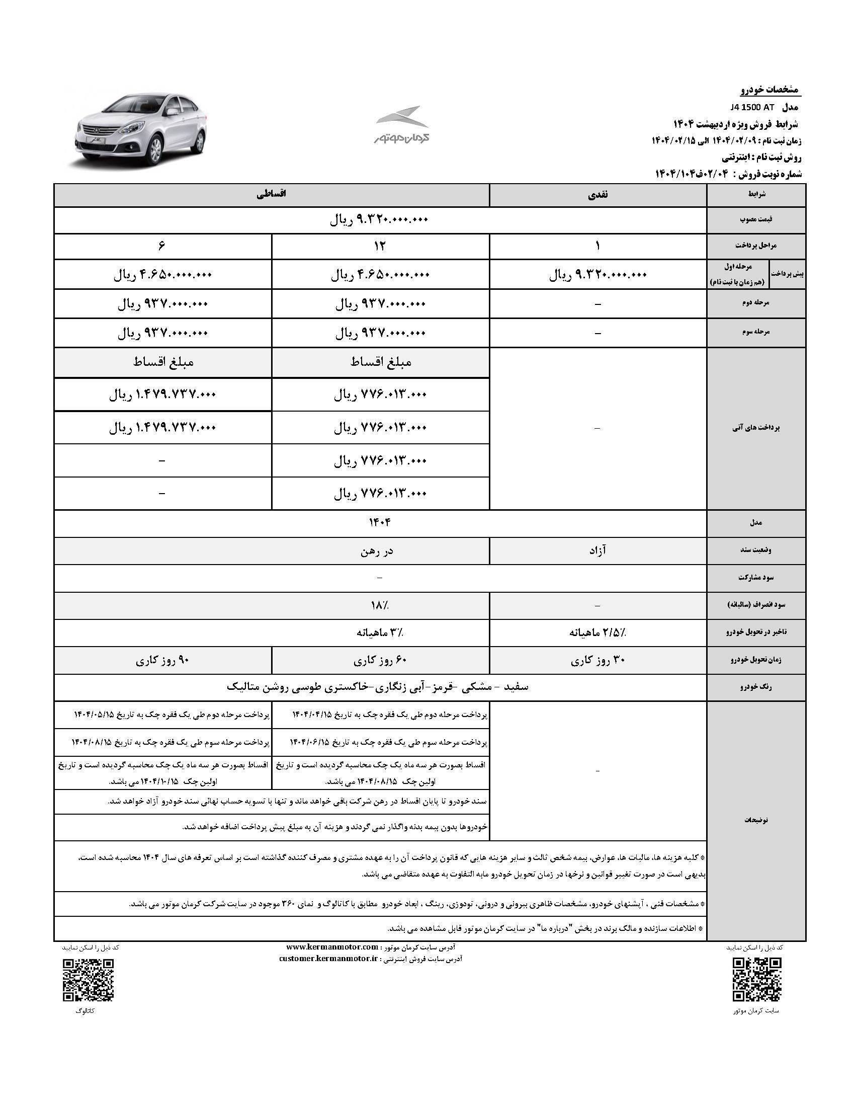 آغاز فروش اقساطی ۳ محصول کرمان موتور (۹ اردیبهشت ۱۴۰۴) + جزئیات آغاز فروش اقساطی ۳ محصول کرمان موتور (۹ اردیبهشت ۱۴۰۴) + جزئیات