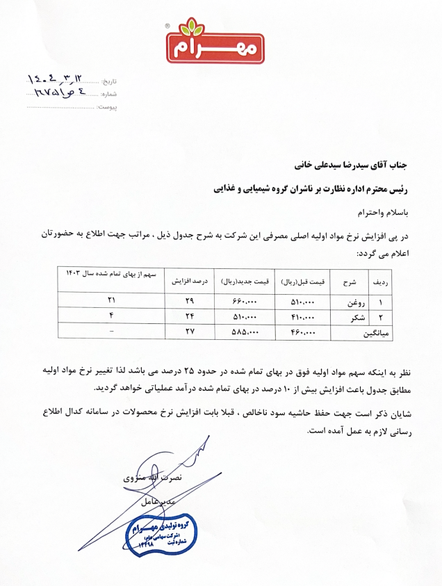 مهمترین اخبار بورسی کدال امروز (دوشنبه ۱۲ خرداد ۱۴۰۴) مهمترین اخبار بورسی کدال امروز (دوشنبه ۱۲ خرداد ۱۴۰۴)