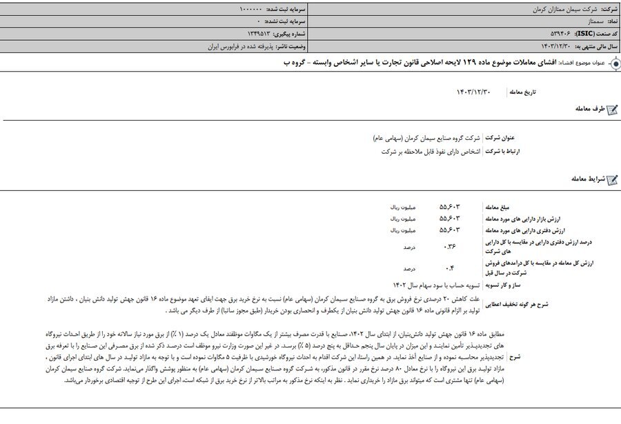مهمترین اخبار بورسی کدال امروز (سهشنبه ۱۲ خرداد ۱۴۰۴) مهمترین اخبار بورسی کدال امروز (سهشنبه ۱۲ خرداد ۱۴۰۴)