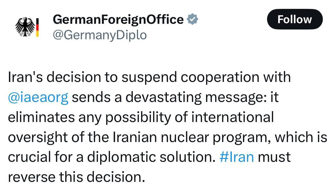 پاسخ عراقچی به خبرسازی جعلی وزارت خارجه آلمان پاسخ عراقچی به خبرسازی جعلی وزارت خارجه آلمان