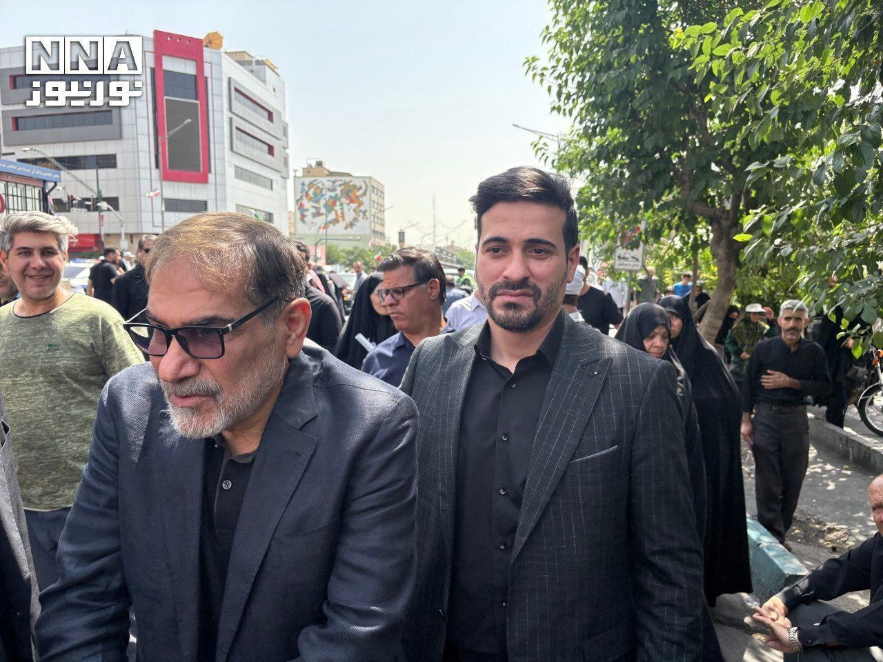 حضور علی شمخانی در مراسم وداع با شهدای اقتدار (۷ تیر ۱۴۰۴) + عکس