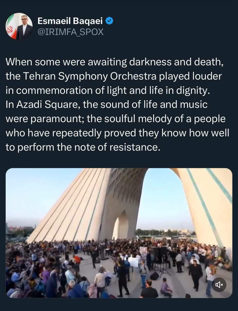 تمجید سخنگوی وزارت امور خارجه از ارکستر سمفونیک تهران تمجید سخنگوی وزارت امور خارجه از ارکستر سمفونیک تهران