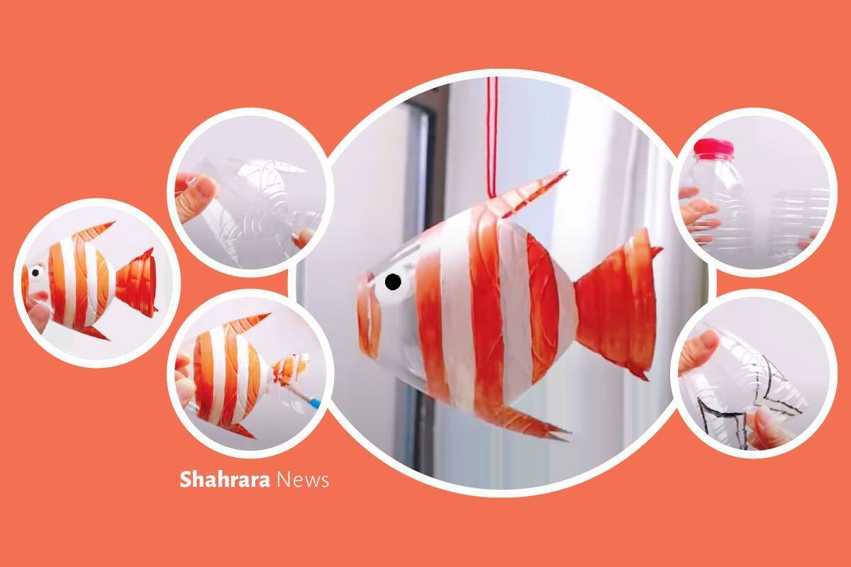 بچه‌ها دست نگه دارید! بطری خالی را در کیسه‌ی زباله‌های خشک نیندازید. می‌پرسید چرا؟ خب با آن می‌توانید یک ماهی زیبا درست کنید.