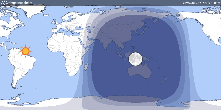 آیا ماهگرفتگی ۱۶ شهریور در تمام شهرهای ایران قابل مشاهده است؟ نقشه جهانی دید ماهگرفتگی کامل 16 شهریو 1404