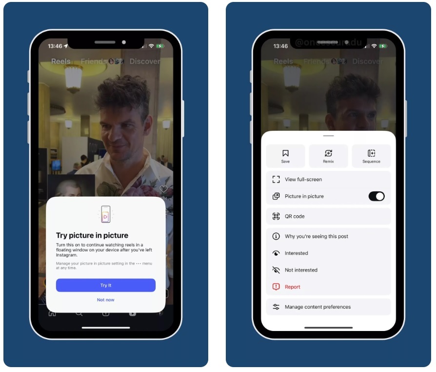 قابلیت Picture-in-Picture به بخش نمایش ریلهای اینستاگرام میآید قابلیت Picture-in-Picture به بخش نمایش ریلهای اینستاگرام میآید