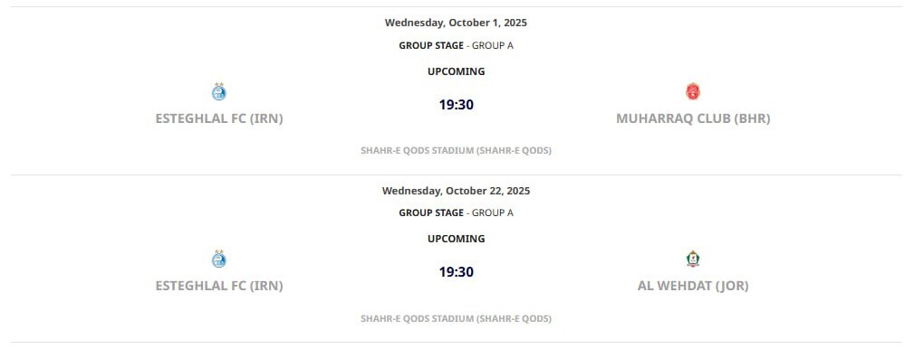 با اعلام AFCمشهد میزبان استقلال نمی شود