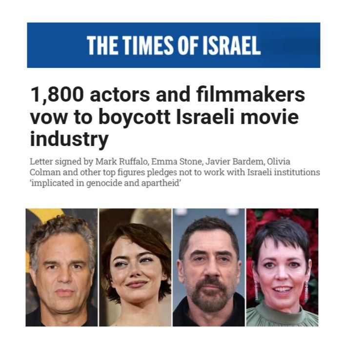 تحریم سینمای اسرائیل با ۱۸۰۰ امضای هالیوودی تحریم سینمای اسرائیل با ۱۸۰۰ امضای هالیوودی
