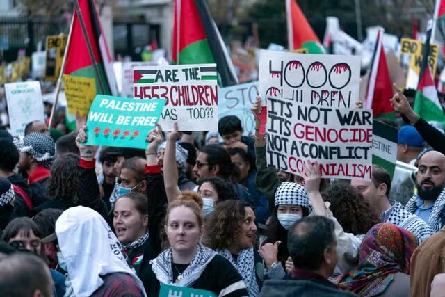 حامیان فلسطین در اروپا خواستار پایان نسلکشی در غزه شد حامیان فلسطین در اروپا خواستار پایان نسلکشی در غزه شد