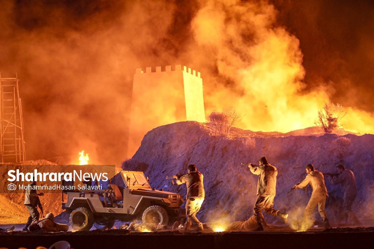 نمایش میدانی‌رزمی ۱۸۰۰۱ شهید، با نگاه هویتی و تاریخی با محوریت امام رضا(ع) و حرم مطهر رضوی ‌از برنامه‌های کنگره ملی بزرگداشت ۱۸هزار شهید خراسان رضوی طی ۱۰شب اول، با استقبال ۱۱۰هزارنفری مردم مواجه شد.