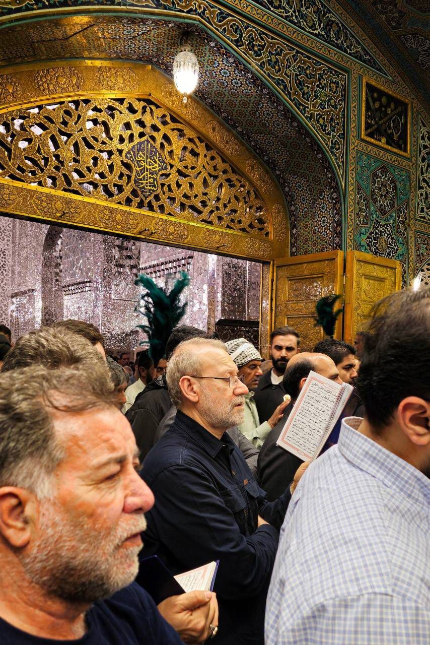 لاریجانی به زیارت حرم مطهر امام رضا(ع) رفت+ عکس