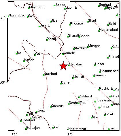 زلزله ۴ ریشتری سپیدان فارس را لرزاند (۲۸ مهر ۱۴۰۴) زلزله ۴ ریشتری سپیدان فارس را لرزاند (۲۸ مهر ۱۴۰۴)