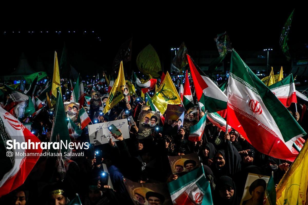 مراسم نخستین سالگرد شهادت شهید سید حسن نصرالله در مشهد برگزار شد + فیلم (۸ مهر ۱۴۰۴)