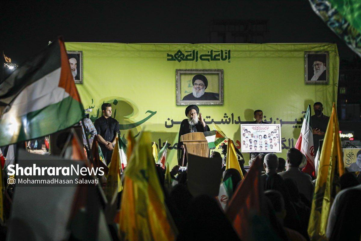 امام جمعه بغداد در مراسم نخستین سالگرد شهادت شهید سید حسن نصرالله در مشهد گفت: شهادت سید حسن نصرالله، پیروزی به ارمغان خواهد داشت که در آینده نزدیک، این پیروزی را خواهیم دید. ما بر عهدی که با شهید سید حسن نصرالله بسته‌ایم، پایبندیم.