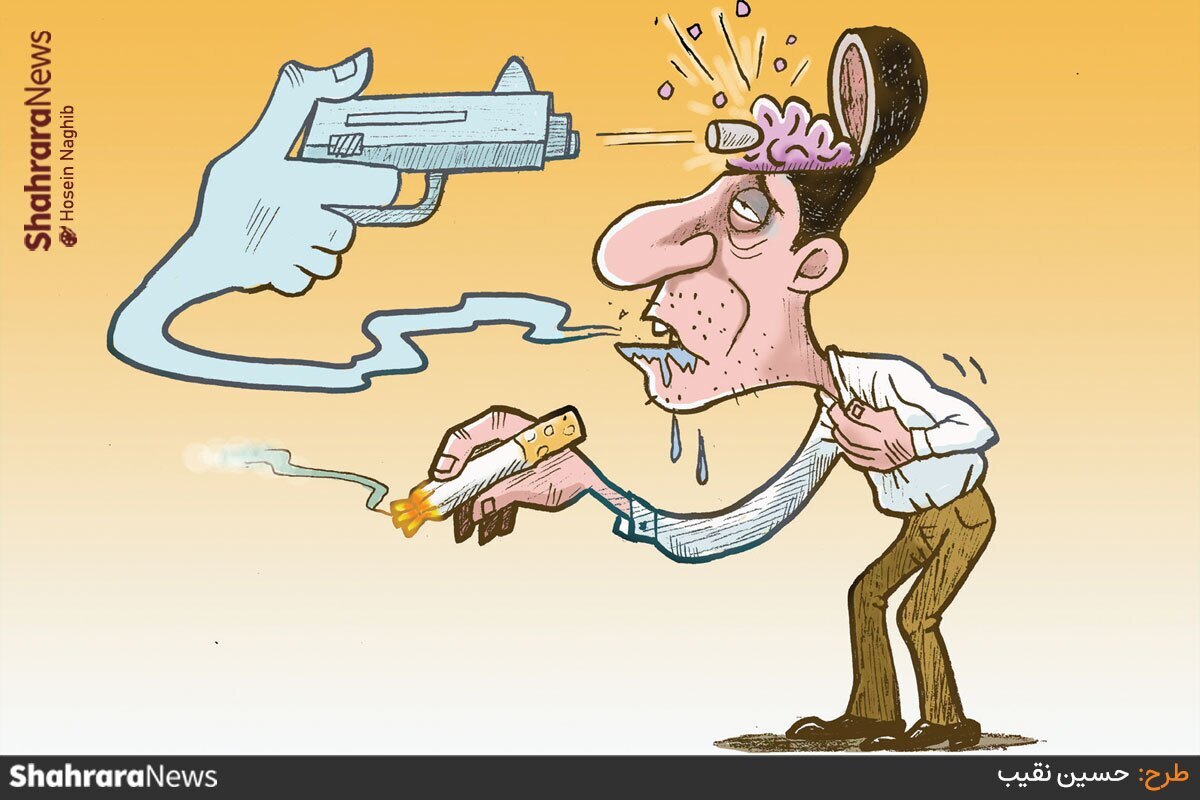 در سال‌های اخیر مصرف «گل» یا همان ماری‌جوانا در میان نوجوانان به شکل نگران‌کننده‌ای افزایش یافته است. منبع: شهرآرا - طرح از حسین نقیب، کارتونیست روزنامه شهرآرا