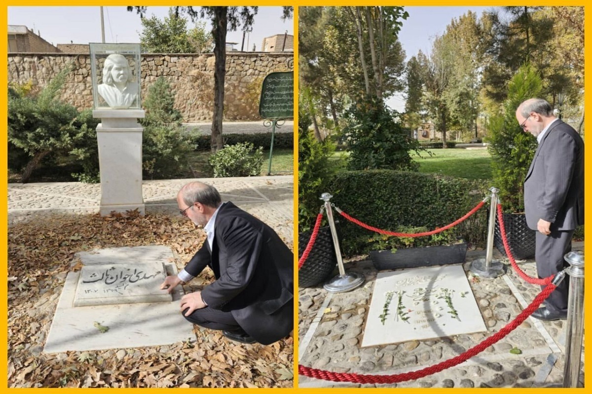 مشاور عالی وزیر و سرپرست معاونت امور هنری وزارت فرهنگ و ارشاد اسلامی، بر مزار محمدرضا شجریان و مهدی اخوان ثالث، فاتحه‌ خواند.