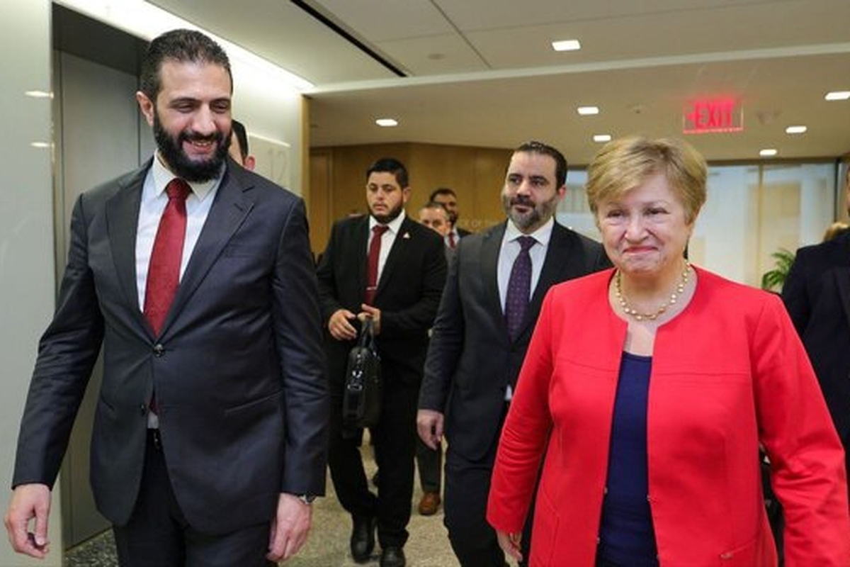 سرکرده تحریرالشام و رئیس موقت سوریه، یکشنبه با مدیرکل صندوق بین‌المللی پول در واشنگتن دیدار کرد.