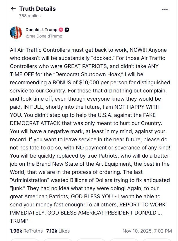 ترامپ کارکنان خطوط هوایی آمریکا را تهدید کرد ترامپ کارکنان خطوط هوایی آمریکا را تهدید کرد