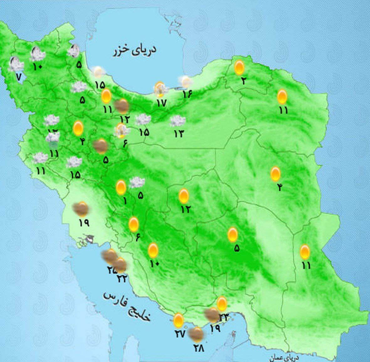 پیش‌بینی هواشناسی کشور (۲۵ آبان ۱۴۰۴) | سامانه بارشی در کشور فعال شد