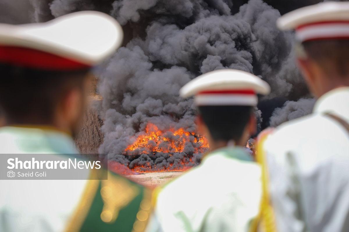 ۲۰ تن موادمخدر غیرقابل استحصال با دستور سردار رادان فرمانده کل انتظامی امحا شد.