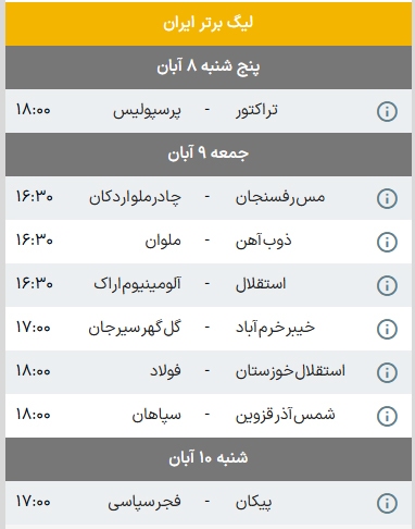 محرومان هفته نهم لیگ برتر مشخص شدن محرومان هفته نهم لیگ برتر مشخص شدن