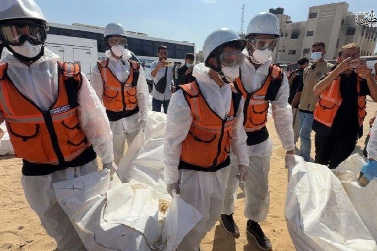 پیکر‌ ۴۱ شهید با هویت نامشخص در نوار غزه دفن شدند + فیلم