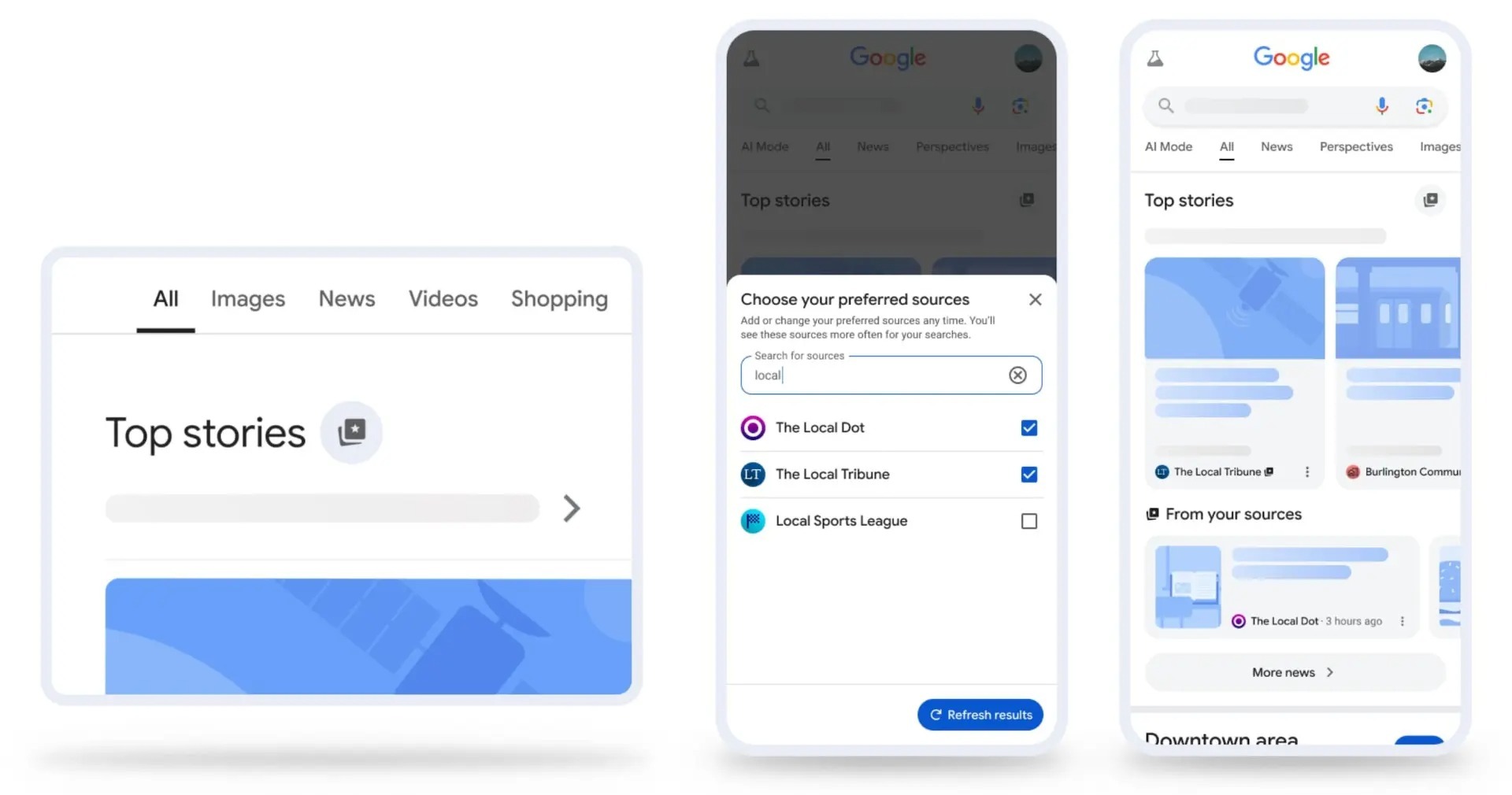 بهروزرسانی AI Mode گوگل: لینکهای بیشتر، منابع منتخب و همکاری با رسانههای جهانی قابلیت Preferred Sources