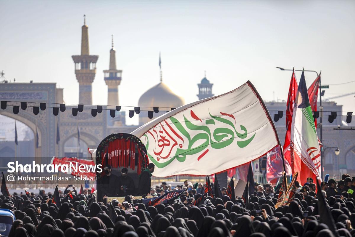 گزارش تصویری | اجتماع عزاداران فاطمی و تشییع پیکر مطهر ۱۳ شهید گمنام دوران دفاع مقدس در مشهد