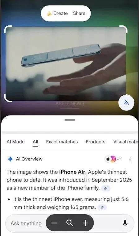 حالت هوش مصنوعی به نسخه بتای Circle to Search گوگل اضافه شد حالت هوش مصنوعی به نسخه بتای Circle to Search گوگل اضافه شد