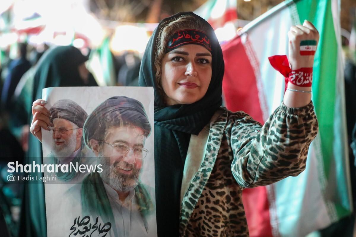 ویدئو| رجز خوانی یک بانوی ایرانی در آمل: برای خاکمان می&zwnj;جنگیم