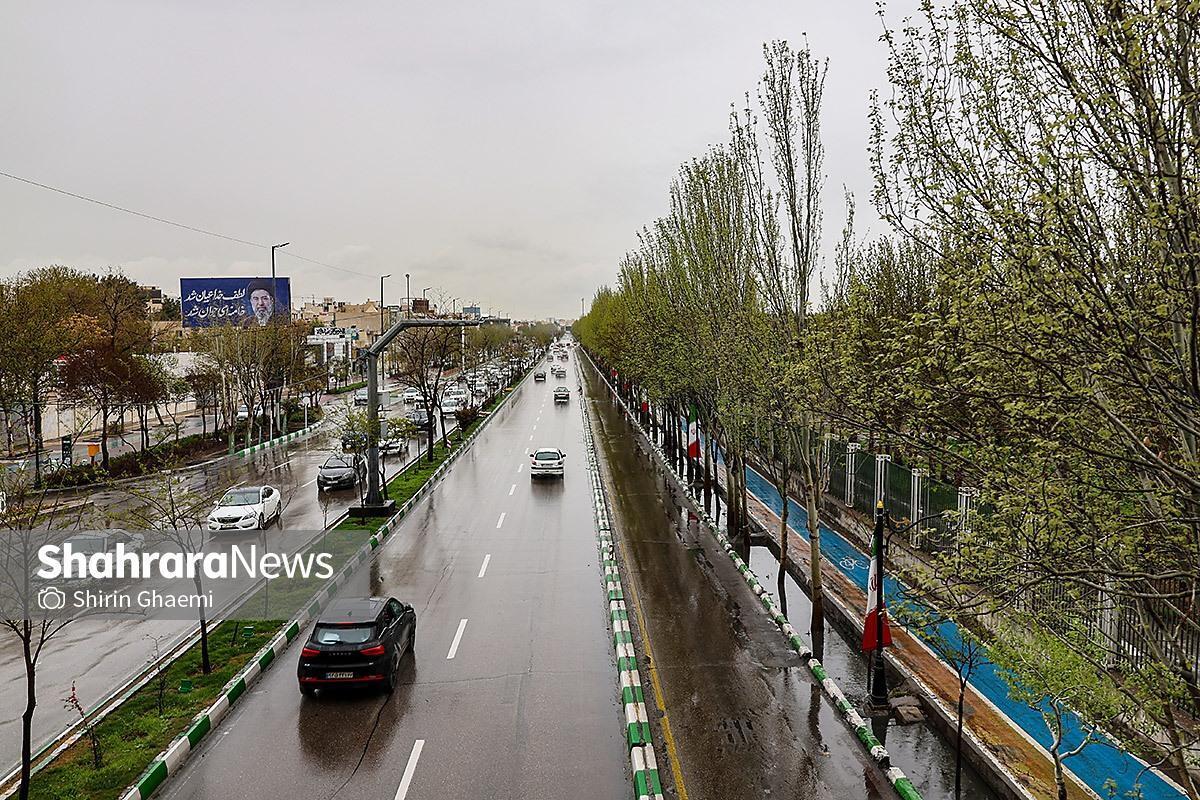 پیش&zwnj;بینی هواشناسی مشهد و خراسان رضوی امروز (دوشنبه، ۱۷ فروردین ۱۴۰۵) | تداوم بارش&zwnj;های رگباری تا پایان هفته