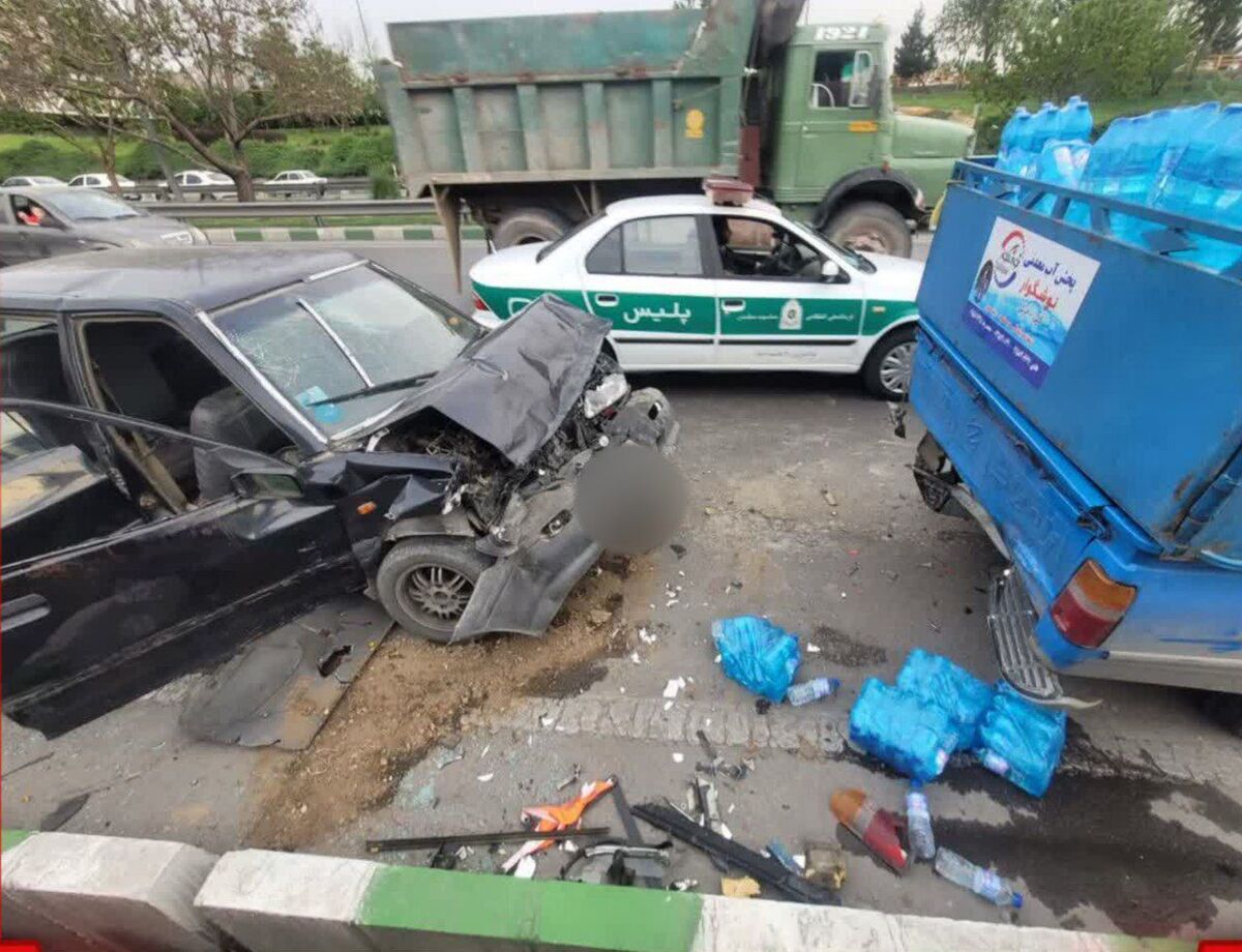 تصادف پراید با نیسان زیر پل امام علی مشهد ۲ مصدوم برجای گذاشت (۳۱ فروردین ۱۴۰۵)