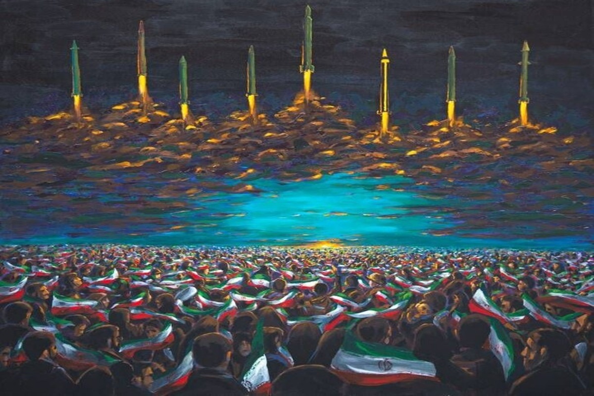 نقاشی &laquo;ایرانِ متحد؛ ایرانِ حامی&raquo; اثر علی داودی رونمایی شد