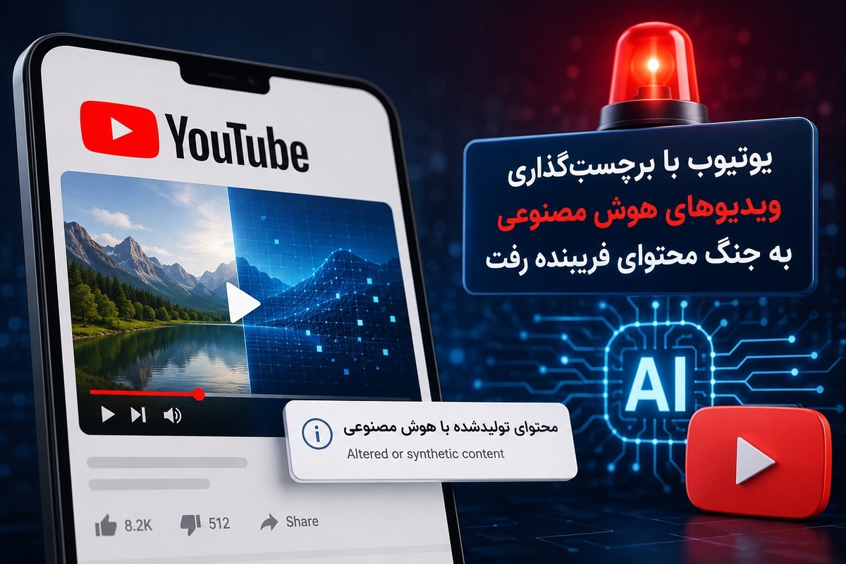 یوتیوب با برچسب&zwnj;گذاری ویدیو&zwnj;های هوش مصنوعی به جنگ محتوای فریبنده رفت