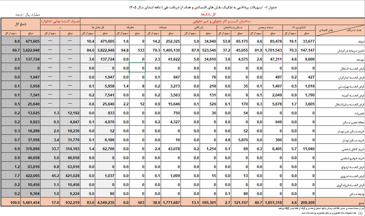 سهم مردم از تسهیلات بانکی فقط ۱۷ درصد