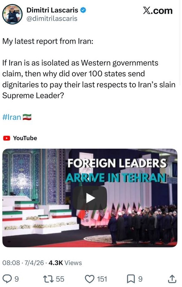 چهرههای سیاسی و رسانههای شاخص دنیا درباره تشییع رهبر شهید انقلاب چه گفتند؟ چهرههای سیاسی و رسانههای شاخص دنیا درباره تشییع رهبر شهید انقلاب چه گفتند؟