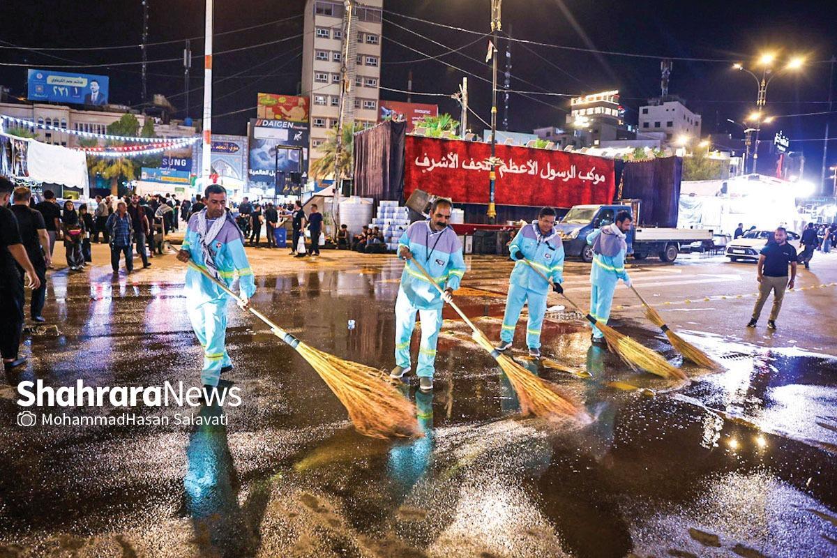 پیش‌بینی جمع‌آوری ۱۲۰۰ تن زباله طی ۱۰ روز خدمت در نجف توسط کارگروه خدمات شهری شهرداری مشهد