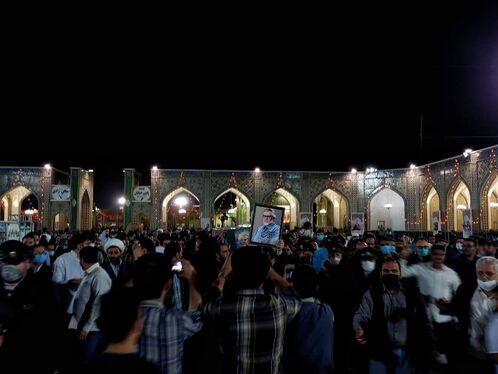 تشییع پیکر مرحوم طالب زاده در حرم مطهر رضوی + فیلم و عکس