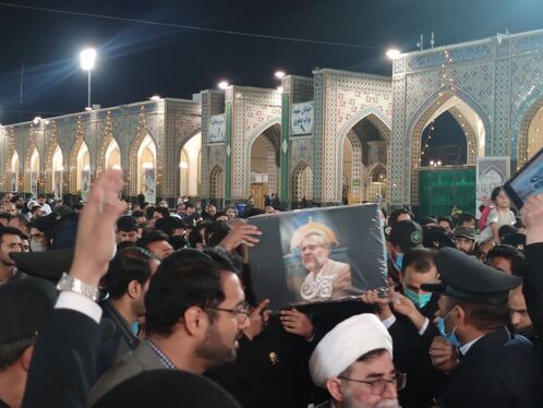 تشییع پیکر مرحوم طالب زاده در حرم مطهر رضوی + فیلم و عکس