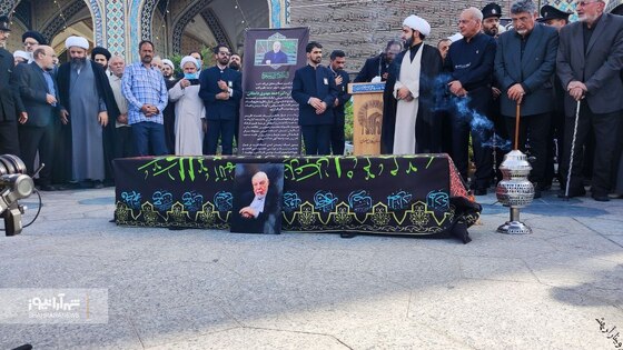 پیکر دکتر مهدوی دامغانی در حرم مطهر رضوی تشییع و به خاک سپرده شد + فیلم و تصاویر