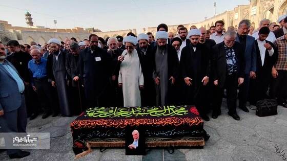 پیکر دکتر مهدوی دامغانی در حرم مطهر رضوی تشییع و به خاک سپرده شد + فیلم و تصاویر