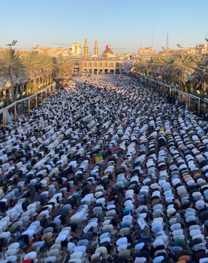 تصاویر دیدنی از نماز عید قربان در کربلا + عکس و‌ فیلم