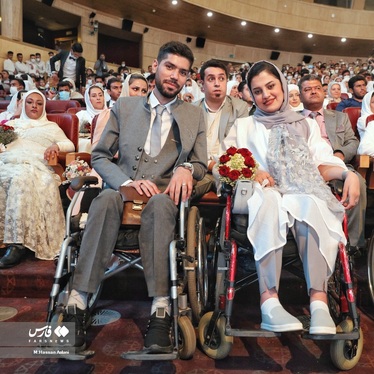 عکس | مراسم ازدواج ۱۱۴ زوج کم‌توان جسمی