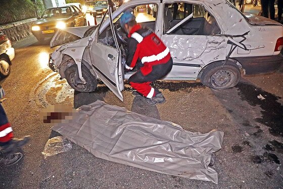 سانحه مرگبار رانندگی زیر پل بلوار امت مشهد