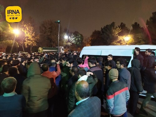 مراسم وداع با شهیدان دانیال رضا زاده و حسین زینال‌زاده دانشگاه فردوسی مشهد + فیلم و تصاویر