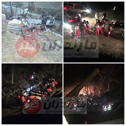 حادثه واژگونی اتوبوس در سوادکوه ۲۰ کشته به جا گذاشت+ویدئو