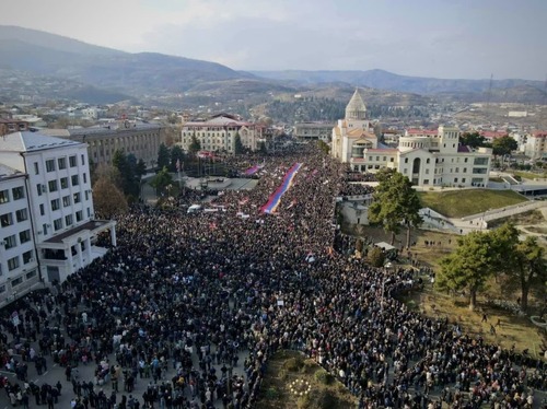 تظاهرات مردم «قره باغ» علیه جمهوری آذربایجان + فیلم و تصاویر